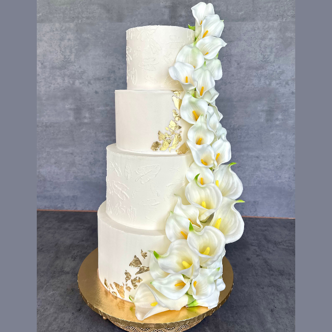 Wedding Cake flower cascade